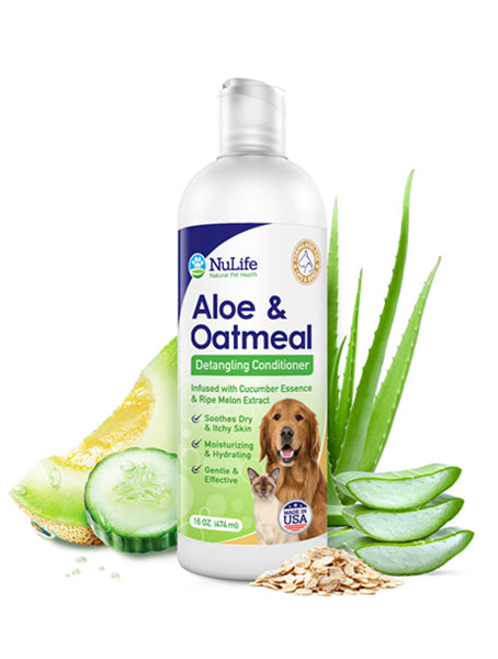 Oatmeal Dog Conditioner for Dry Itchy Skin with Soothing Aloe Vera Suitable for All Pets with Cucumber Essence and Ripe Melon Extract Moisturizes